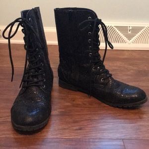 Balera Glitter Combat Boots